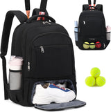 Tennisrugzak, tennistas voor heren en dames, tennistas voor 2 rackets, badmintonsquash, pickleball paddle-ballen