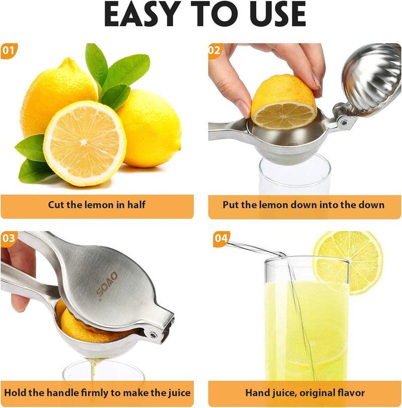 citruspers sappers limoen citrusvrucht handpers sapcentrifuge citruspers anti-bijtmiddel, vaatwasmachinebestendig roestvrij staal 18/8, Ø 7 cm