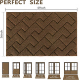 Deurmat voor binnen en buiten, wasbaar, entreement, binnen, vuilvangmat, antislip, deurmat voor entree, patio, hal, tuin, binnen en buiten (donkerbruin, 90 x 150 cm)