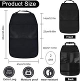 2 stuks autostoel-rugleuningbeschermers, waterdichte achterbankbeschermers voor kinderen, autostoelorganizer voor het bewaren van kinderspullen, kick-matbescherming