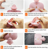 Warmwaterkruik Warmwaterkruikriem Koala rubberen warmwaterkruik met zachte taillehoes, warmwaterkruik voor nek en schouder, rug, benen, tailleverwarming (blauw)