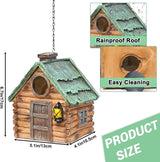 Decoratief vogelhuis, harsachtig vogelhuisje om op te hangen, buiten, vogelnestkast voor hummingbird, mezenkast met 40 mm invliegat, nesthulp, vogelhuisje voor tuin, balkon, terras (A)