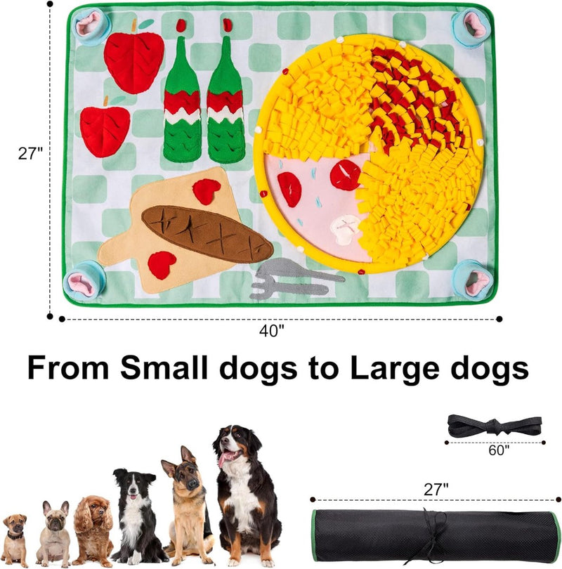 Hondensnuffelmat, hondenmat voor geurtraining en langzaam eten, hondenpuzzelspeelgoed, bevordert het natuurlijke foerageren (100x70cm)
