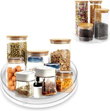 2 stuks draaitafelkoelkast, verpakking van 2 (23,5 cm + 27 cm) draaitafelorganizer, voor de voorraadkast, draaibare kruidenhouder voor voorraadpotten en kruiden