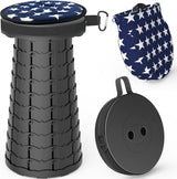 Opvouwbare kruk, draagbare klapkruk met kussen, campingkruk voor volwassenen, telescopische kruk, inklapbaar, voor , BBQ binnen, draagvermogen 120 kg, met draagtas