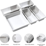 Set van 5 kledingkastorganizerladen, opvouwbare ladeorganizerkleding, organizersysteemgarderobe voor make-up, bureau, kantoor, badkamer, badkamer, melkwit