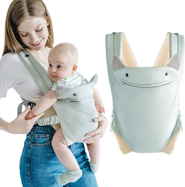 4-in-1 babydrager voor pasgeborenen vanaf de geboorte, ergonomisch, ademend, licht, babydraagdoek voor zuigelingen en peuters van 4-15 kg, blauw