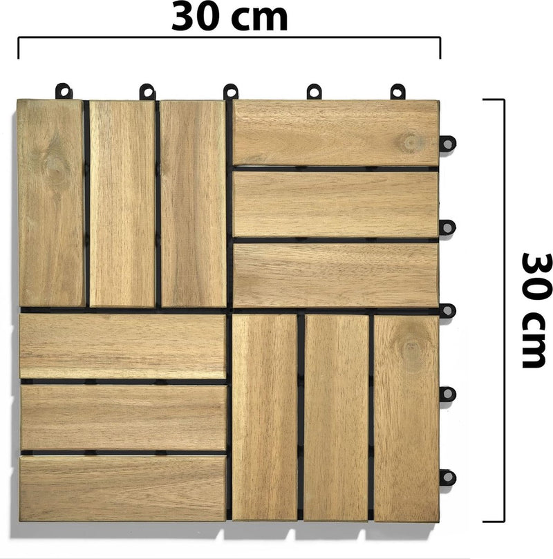 10 x 30 cm acaciahouten vloertegels 30 cm x 30 cm weerbestendig eenvoudig te leggen lichtbeige