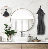 6 stuks badstof handdoeken 50 x 100 cm met ophanglus, medium handdoeken 100% katoen, zachte en absorberende handdoekenset (grijs)