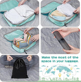 Koffer-organizerset, 9 stuks, Packing Cubes, waterdichte reis-kledingtassen, verpakkingskubus, uitbreidbare paktassen, bagage-organizer voor reizen of thuis blauw