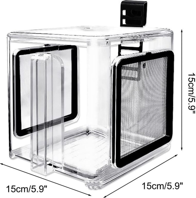 Viskweekbox, transparante acryl vis isolatiebox afneembaar aquarium kweekbak voor babyvissen, garnalen, clownvissen, guppy's, klein formaat