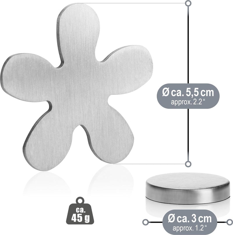 tafelkleedgewicht - tafelkleedgewicht van roestvrij staal - magnetische tafelkleedklem, Set 1 - bloem