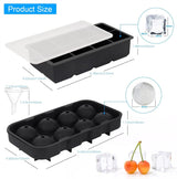 2 stuks siliconen ijsblokjesvorm, groot, 8-voudige ijsblokjeshouder met bol, ijsbolvorm, ijsbolvorm, voor gekoelde cocktails, whiskydranken