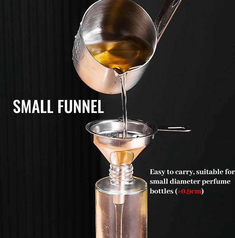 Trechterset voor levensmiddelen, 2 stuks trechter roestvrij staal 304 (klein, groot) en filter, 5 inch keukentrechter met afneembare zeef en buisborstel