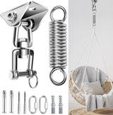 Plafondhaak, zware belasting, hangstoel, schommelveer, tot 450 kg capaciteit, 360 graden draaibare roestvrijstalen plafondhouder, schommelhaak, plafondhaak voor hangstoel, bokszak, schommel,