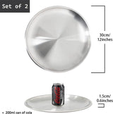 2 stuks rond servies van roestvrij staal, dienblad, ovaal bord, vleesgerecht, rijstbord, ovale borden, retro mat, rond serveerbord, zilveren schotel