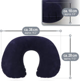 2 x opblaasbaar neksteunkussen, praktisch nekkussentje om op te blazen, ideaal reiskussen voor onderweg (rond, 2 stuks, donkerblauw)