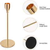 Kaarshouder, kaarshouder, gouden kaarslicht taper kaars, decoratieve kaarshouder van hoog metaal voor feest, bruiloft, diner, kerstdecoratie, 3 stuks