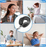 Vliegtuigautoreiskussen gemaakt van traagschuim met fluweelzachte hoes, superlicht draagbaar hoofdsteun nekkussen volwassenen voor kamperen, reizen, vliegtuig, trein, auto, kantoor (donkergrijs)