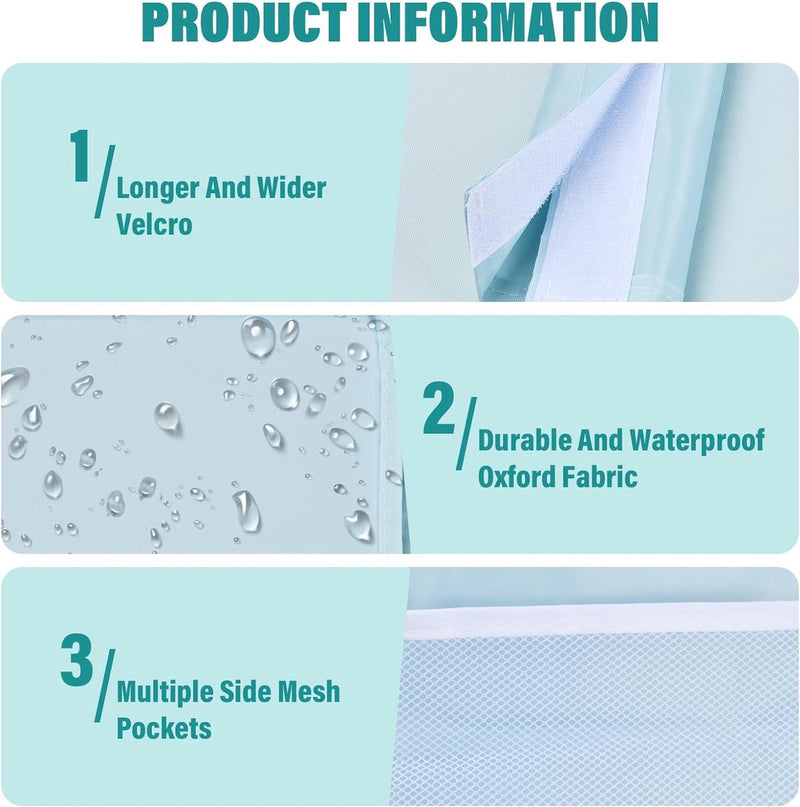 Hangorganizer, 4 compartimenten Hangplank met 12 mesh zijvakken, opvouwbaar en ruimtebesparend, hangende stoffen kast, hangende opbergkast organisator, blauw (22 x 30 x 80 cm)