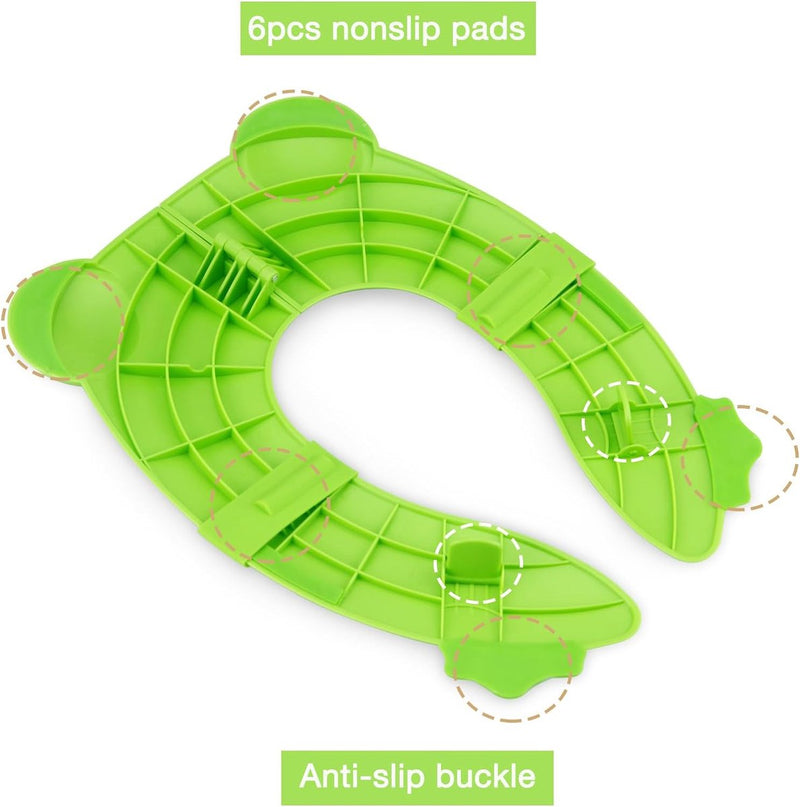 Toiletbrilhoes Opvouwbare toilettrainer voor kinderen| Draagbare reistoiletbril Toiletbrilhoezen met antislip siliconen kussen Recyclebare toiletbril voor reispotje| Groente