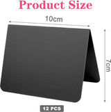 Mini-krijtbordset, kleine leisteen voor etikettering, kunststof buffetborden, krijtbord mini-tafelbladborden, voor prijskaartjes, bruiloft, feest, catering (zwart)