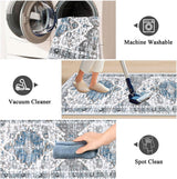 Tapijt Runner Hal Antislip 60 x 180 cm Boho Halkleed Runner Grijs Wasbaar Bedtapijt Slaapkamer Vintage Tapijt Runner Hal Runner Tapijt voor Hal, Keuken, Slaapkamer