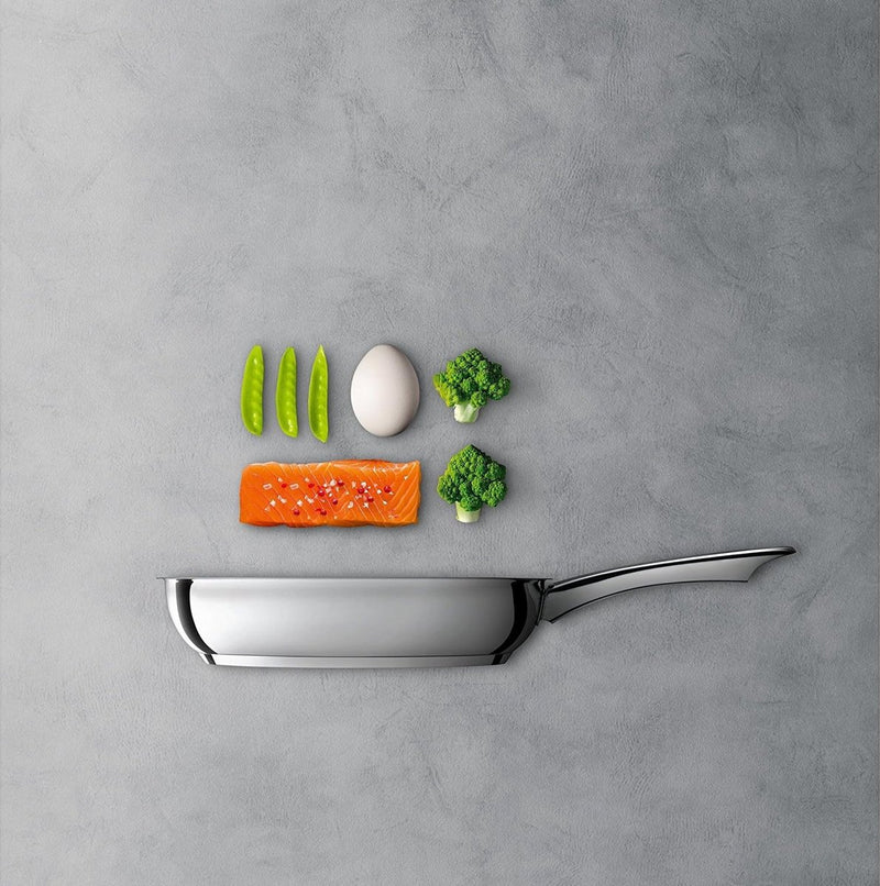 Koekenpan 24 cm inductie, gecoat roestvrij staal, keramische coating, ovenbestendig