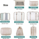 8-delige kledingtassenset, verpakkingsblokjes, compressieverpakkingszakken voor rugzak en koffer, bagage-organizer, kofferorganisator, reiskledingzakken voor kleding, schoenen, ondergoed, cosmetica, kaki