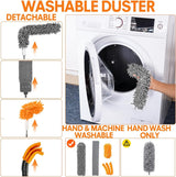 Reiniging Feather Duster met 30-100" Verlengpaal Plafondventilator Microfiber Duster Intrekbare opening Lange stofdoek voor hoge plafonds Spinnenweb Blinde muur