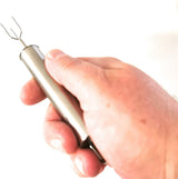 Pellaardappelspies, aardappelspies, pellaardappelvork, voorvork, kartels, bescherming, driepuntige pellaardappelen, schillen, spies, roestvrij staal, 3 tanden, maïskolf, geschikt