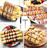 2-delige roestvrijstalen deegverdeler, T-vormige crêpes-distributeur, crêpes-distributeur, roestvrij staal voor pannenkoeken, pannenkoeken, omeletten, voor thuis, keuken, bakken, koken, bakgereedschap