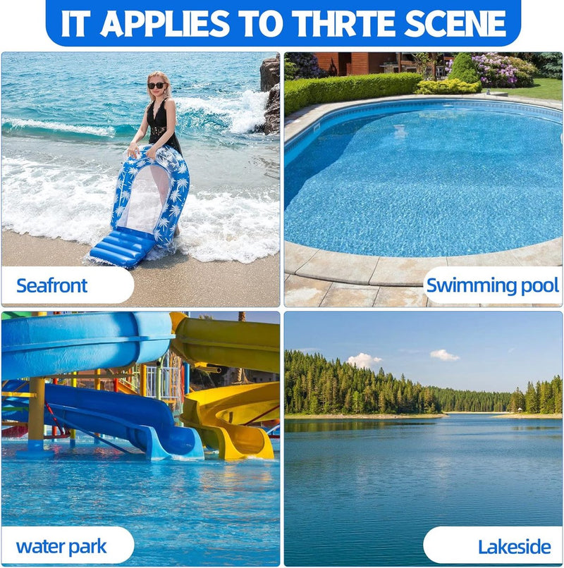 Luchtmatras, zwembad voor volwassenen, waterhangmat met net, opblaasbaar luchtmatras, zwembad, fauteuil, zwembadspeelgoed, zwemstoel, zwembadhangmat