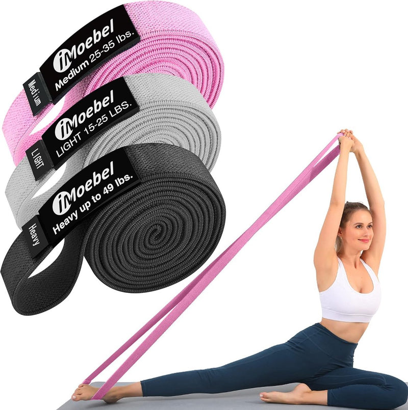 Fitnessband, geweven weerstandsbanden, lange weerstandsbanden, antislip, theraband, gymnastiekband, optrekband voor krachttraining, crossfit, yoga, home-workout