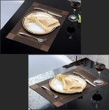 Placemats set van 6 antislip wasbaar PVC scheurbestendig hittebestendig placemats voor thuis restaurant eettafel 45 x 30 cm bruin