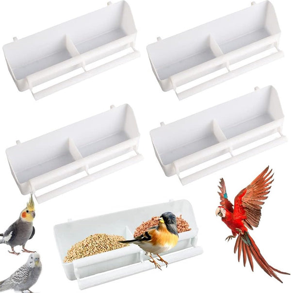 5 stuks kunststof vogelbakken, vogelkooi, waterbak, vogelkooi, vogelkooi om op te hangen