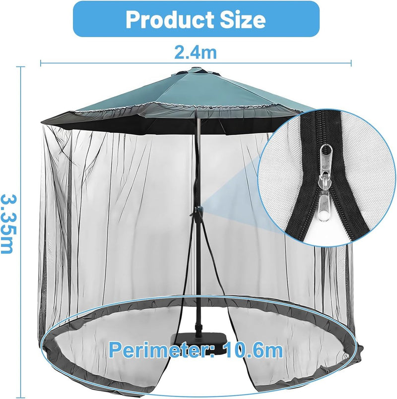 335 x 240 cm muggennet voor parasols