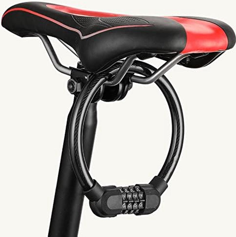 2 fietsslot, cijferslot, cijfercode-combinatieslot, mini draagbaar, kan vrij worden gecombineerd voor fiets, motorfiets, poort, hek (zwart)