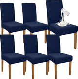 Premium waterdichte stoelhoezen voor eetkamerstoelen, set van 6, elastische hoge achterkant stoelhoezen voor eetkamer, afneembare stoelbescherming voor keuken, feest, hotel (set van 6,