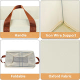 Opbergbox set van 2, opvouwbare opbergmand, Oxford stof 36x26x20 cm, organizerbox voor kledingstaatdozen, opbergrekken, kasten (beige)