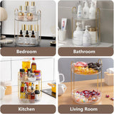 Make-up organizer voor de kaptafel, roterende cosmetica-opslag (2 niveaus, transparant)