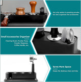 Tamperstation, 51-58 mm, zwart, toebehoren, espresso-tamperhouder, ABS, in hoogte verstelbaar, tamperhouder, standaard, universeel, multifunctioneel, onderhoudsvriendelijk