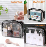 Handbagage, vloeistoffen, toilettas, transparant, waterdichte tas met ritssluiting, vliegtuig, reizen, cosmeticatas, transparant, toilettas voor het vervoer van vloeistoffen (4 stuks), transparant