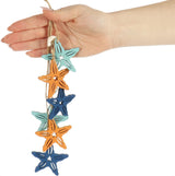 3 x hangdecoratie, maritiem, decoratie om op te hangen, zeester, anker en stuurwiel van hout, met schelpen, hangdecoratie (3 stuks, 38 cm)