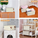 Opbergbox set van 2, opvouwbare opbergmand, Oxford stof 36x26x20 cm, organizerbox voor kledingstaatdozen, opbergrekken, kasten (beige)