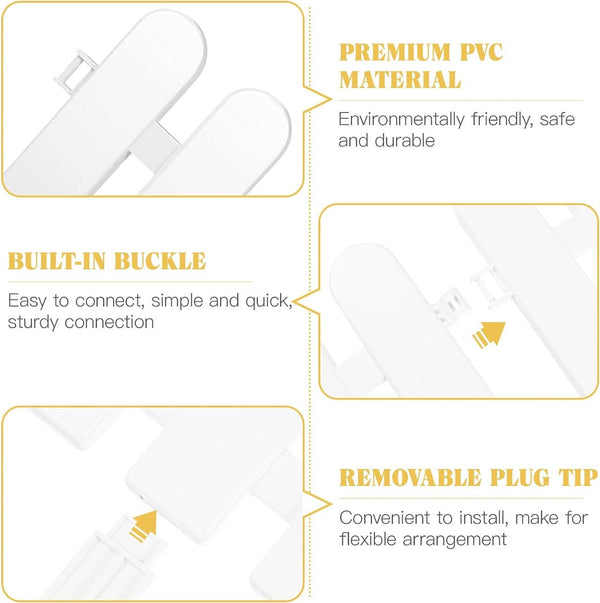 5 stuks kunststof witte randen tuinhek decoratieve tuinhekken panelen tuin lathek randen gazon bloembedden plantenranden voor tuin gazon paden (50 x 30 cm)