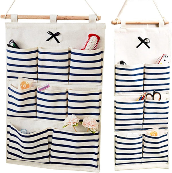 2 stuks hangende organizers voor deur, hangende opbergtas, entree garderobe, gebruiksvoorwerpentas hangend, kan in slaapkamer, woonkamer, kantoor, keuken, badkamer worden gebruikt (blauw)