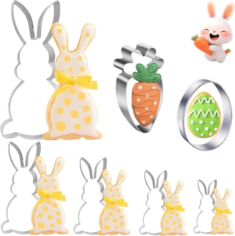 uitsteekvormpjes set paaseieren hazen groot 20,5 cm koekjessnijder Pasen hazen uitsteker set koekjes uitsteker haas uitsteekvormpjes Pasen voor bakken kinderen
