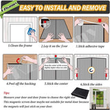 Magnetisch vliegengaas voor deur, insectenwerend, magnetisch muggennet, automatisch gesloten, anti-muggengordijn voor balkon- en terrasdeur, zwart A, 70 x 200 cm
