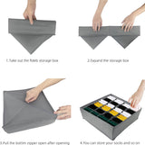 Ondergoedorganizer, set van 4, opvouwbare kledingkastorganizer, lade-opbergsysteem voor sokken, stropdassen, beha's en babykleding, grijs